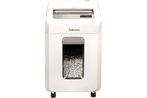 Fellowes Powershred 12MS - Destructora trituradora de papel, destruye hasta 12 hojas, minicorte, Nivel de Seguridad DIN P-4, para pequeñas empresas y oficinas domésticas, 1-3 usuarios, color blanco