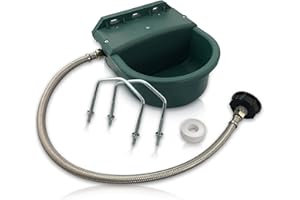 FRATRISPRO Tränke aus Kunststoff mit Anschlussset IBC Container | 4 Liter | Ideal für Pferde, Rinder, Schafe und Hunde | Schwimmertränke mit Halterungen Tränkebecken