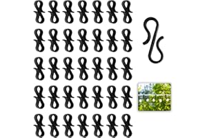 HEXINYIGJLY 130 ganci neri per grondaie per luci esterne, clip per grondaie per luci esterne, ganci a S in plastica per luci natalizie per appendere decorazioni natalizie, luci a forma di ghiacciolo, luci fatate,