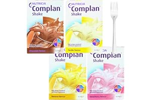 TUWELLS Nutritional Drinks Bundle - Variety Pack of Strawberry, Chocolate, Banana, and Vanilla Flavoured Mix at Home Powders with Mixing Fork - 16 x 57g Sachets