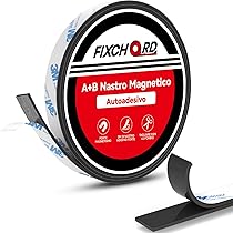 Striscia Calamitata Tagliabile Nastro Magnetico Autoadesivo Forte - 2 Pezzi Da 2m, Per Zanzariere, Decorazioni, A+B Strisce Magnetiche Forti