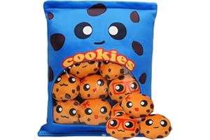 HXPLN Biscuit Peluche Oreiller, Amovible Biscuit Peluche Jouet, Pudding Biscuit Oreiller, Biscuit Peluche Sac, Mignon Biscuit décoration Cadeau pour Les Filles, Les Enfants (8 Biscuits Bleus)