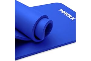 POWRX - Colchoneta fitness antideslizante 190 x 60, 80, 100 cm - Esterilla ideal para yoga, pilates y ginnasia - Extra suave y Grosor de 1,5 cm - Ecológica con cinta para transporte y funda + Poster