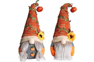 BSSOWE Dekoracja skrzata jesiennego, 2 sztuki, skrzat krasnal, jesienny skrzat, pluszowa dekoracja na Święto Dziękczynienia, figurki, beztwarzowa lalka pluszowa do domu, na urlop, stół, Boże Narodzenie