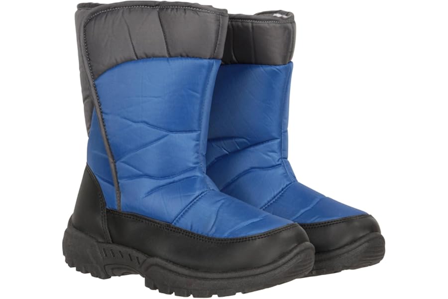 Mountain Warehouse Caribou Single Stripe Kids Snow Boots - Snowproof Shoes, Insulated Walking Boots, Warm, Sherpa Fleece Lining, High Traction Sole - For