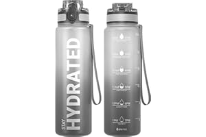 Sahara Sailor Botella de Agua, 500ML/750ML Botella Agua Deporte, Botella Agua Motivacional, Sin BPA & Prueba de Fugas, para Deporte, Gimnasio, Running, Escuela, Bicicleta (1 Botella)