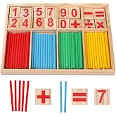 Montessori mathematisches Spielzeug,Rechenstäbchen,Schultüte Füllung | Geschenk Einschulung Zahlenlernspiel,Mathe-Spielzeug f