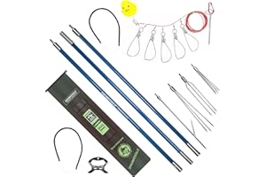 SINGMATOOLS Spearfishing Pole Hawaiian Sling Fishing Spear Set Fiberglass Pole Spear Harpoon Spearfishing Gear