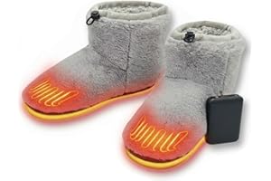 NorthHeat Beheizbare Hausschuhe für Damen in Grau, EU Schuhgrößen 37-42. Elektrisch beheizte Pantoffeln mit breiter Passform – ideal für kalte Füße. Komfort und Wärme im Winter