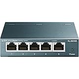 TP-Link TL-SG105 Switch 5 Porte Gigabit, 10/100/1000 Mbps, Plug & Play,‎‎ 802.1p/DSCP QoS, IGMP Snooping, Involucro in Metall