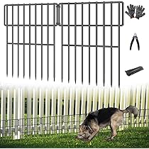 LIANTRAL Dekorativer Gartenzaun, Tier-Absperrzaun, Rostfreier Metalldraht, Bodenpfähle, Kein Graben Für Den Außenbereich, 61 Cm (H) X 9,24 M Gesamtlänge, 28 Stück