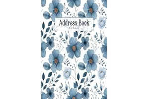 Address Book: A5 Address and Telephone Book with A to Z Index. Streamlined Contact Organizer for Names, Addresses, Phone Numbers, Emails, Birthdays, and Notes