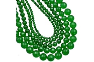 AD BEADS AD Perlen natürlich glatter Edelstein Rund Lose Perlen 38,1 cm 4 mm 6 mm 8 mm 10 mm 4mm Jade-grün