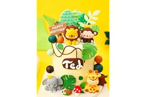 JeVenis tarta de animales de la selva wild one decoracion de tarta safari decoracion de tarta jirafa elefante leon tigre tarta animales de la selva decoracion de fiesta de cumpleaños