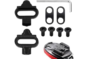 FADWONS Lot de 2 Cales de vélo, Crampons Vélo Compatible Shimano SPD, pour Pédales VTT et Cyclisme Indoor, Hommes et Femmes, Système de Clip Universel, Ensemble Crampons Cyclisme en Métal, Installation Facile