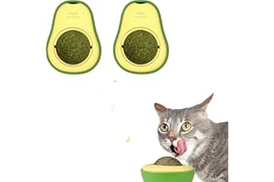 AIPWEYT STORE 2 Piezas Bolas de Hierba Gata, Bolas de Hierba Gatera en Forma de Aguacate Catnip, Giratorio Catnip Bolas para Gatos, Juguete Interactivo Hierba Gatera para Limpieza Dental Salud