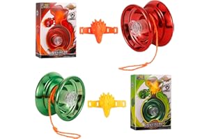 BESTOMROGH 2 Pack JoJo Professionelles für Kinder/Erwachsene, Responsive Aluminium Yoyo für Kinder, Zwei Sätze von Lagern, Profi Unresponsive Yoyo mit Bestien-Ring für Anfänger und professionelle Spieler