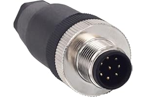 Lonlonty M12 8-poliger Männlich Stecker Runder Luftfahrtstecker 12 mm IP67 5A 250V Sensorkabelstecker Gewindesicherung