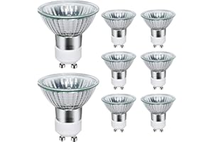 Sarveeta GU10 Halogen Bulbs 35W Dimmable, 220V GU10 Halogen Spotlight Bulbs 2 Pin,400 LM,2800K Warm Withe （Pack of 8）