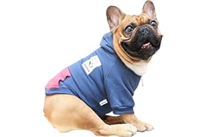 iChoue Bulldog francese Frenchie Vestiti Felpe con cappuccio per cani Pug Inglese Boston Terrier Bully Pitbull Corgi Felpa Abbigliamento - Navy/Large Plus