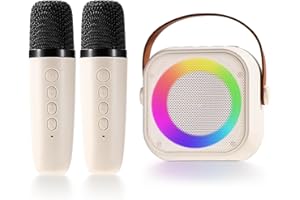 Danolt Beige Portable Karaoke Machine with Four Voice Changes