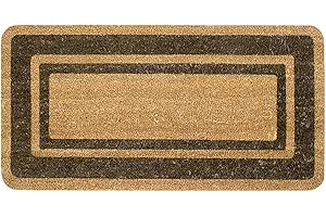 emmevi Zerbino Cocco Naturale Esterno Porta Entrata Retro Antiscivolo Tappeto Raschiafango MOD.Cocco Bordo 40X80 Marrone