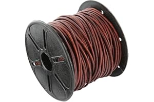 Auroris Cordon en Cuir Rond Antique-Marron Ø 2 mm Rouleau de 10 mètres