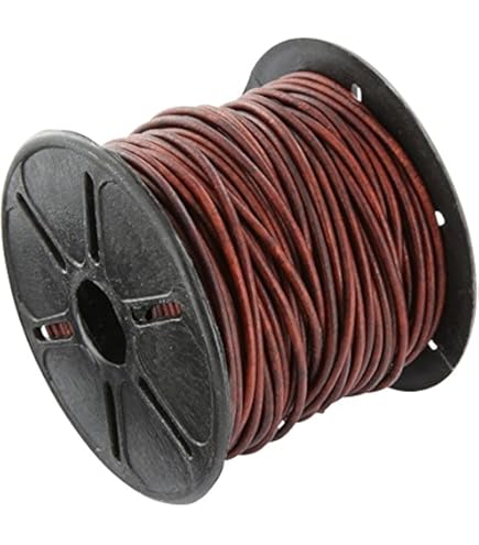 Cordoncino In Cuoio Naturale - Rotolo Da 25 Metri - Diametro 2 Mm - Per Fai Da Te, Bijoux E Crafts