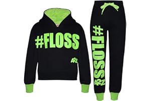 A2Z 4 Kids Girls Tracksuit Floss Crop Top Jogger Set Two Piece Activewear Outfits Fleece Lined Hoodie Trousers Set Soft Cosy Fleece Casual Workout Running Loungewear Jogging Sweatsuit Ages 5-13