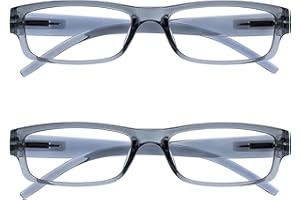 OPULIZE The Reading Glasses Company La Société Lunettes De Lecture Gris Léger Confortable Lecteurs Valeur Pack 2 Hommes Femmes RR32-7 +1,50