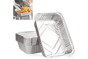 MagiSel Plateau en Papier Aluminium, Accessoires pour Barbecue, 20 Bacs D'égouttement en Aluminium, Barquette Alimentaire, Résistant à Haute température à la Chaleur et à la Cuisson, 16 x 22 cm