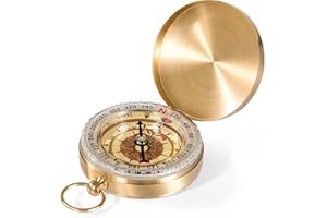 AYMQC Kompass Outdoor Navigation Tragbarer Kompass Taschenkompass für Wandern Camping Survival Klettern Outdoor Aktivitäten Gold
