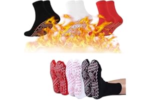 YumSur 3 Pairs Magnetic Self Heating Socks for Men & Women, Breathable Anti-Freezing Warm Foot Heated Socks for Outdoor Sports