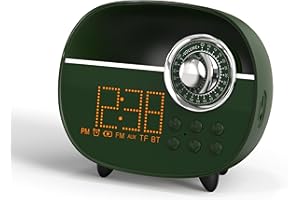 Réveil rétro avec Bluetooth, radio FM rétro, appels mains libres, veilleuse, support TF card et aux, extérieur iTOMA 158