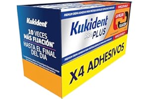 Kukident Pro Plus Crema Fijadora para Prótesis Dental (Pack 4 x 40 gr), Doble Acción