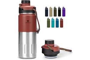 SANTECO Botella Agua Acero Inoxidable 500ml/710ml - Botella de Agua Termica Deportiva - Botella Termo de Frío/Caliente - Cantimplora a prueba de fugas para Niños, Oficina, Gimnasio, Ciclismo, Sin BPA