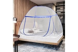 AnJeey Zanzariera Letto, Pop Up Zanzariere a Doppia Porta, Design con Pieghevole Fondo, Facile da Installare, Efficace contro le Punture di Zanzara per Camera da letto, Esterno(100 * 190)