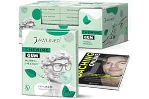 Jawliner® Hard Jwaline Chewing Gum - Sugar-free Spearmint Tough Jaw Gum - Jaw Trainer Strong Meowing Jawline Mistic Chewing Gum - 2 Times Harder Than RegularChewing Gum 330g (120 Strips)