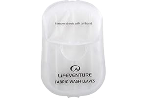 Lifeventure Travel Wash Leaves x50 Foaming Paper Soap Flakes for Home Travel Camping Hiking and Outdoor Activities