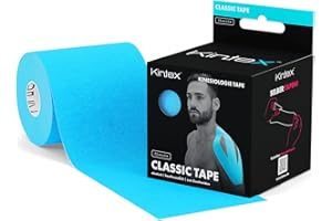Kintex - Cinta Kinesiologica | Cinta Kinesiotape Resistente al Agua y a la Piel, 7,5cmx5m, Cinta para Deporte, Cintas Elásticas Fisioterapia | Venda Elástica Adhesiva | Vendas Elásticas (Azul)