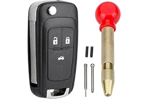 GZXNKEY Für Opel 3-Tasten Fernbedienung gehäuse für Adam/ Astra J /Insignia A/ Cascada/Corsa E/Karl/Meriva B/Mokka/Zafira C / Tourer mit Entnahmewerkzeug zum Austausch der Schlüsseleinsätze