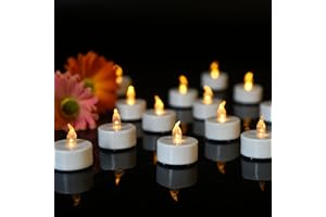 ABRIEF Battery Tea Lights 12 Pack - Led Tea Lights Flickering,Realistic and Bright Flameless Candles,The Duration of use is 200 h+,for Halloween Weddings Festivals Decoration in,Warm Yellow