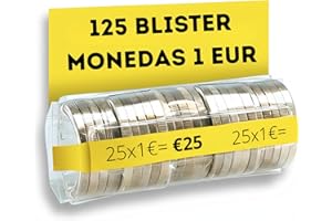 ALEJANDRO FUENTES AF® - 125 Blister Monedas, Pack 125 blister monedas 1 euro | Formato Europeo, Organiza y protege tu dinero en efectivo, Organizador de monedas, Contador de monedas para 1e.