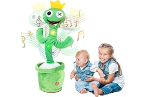 Fiotha Tanzender Kaktus Plüschtier, Singender Kaktus Form sprechendes Plüschtier Interaktives Pädagogisches Singender, Sprechende Puppe für Kinder Erwachsene(Tanzender+Singender+Aufzeichnung)