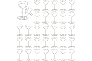 ZYEKIU 30 Stück Silber Tischkartenhalter, Fotohalter Kartenständer, Menükartenhalter, Fotohalter mit Klammern, Memohalter, Tischkarten Halterung, für Hochzeiten, Bankette, Partys (Herzförmig)
