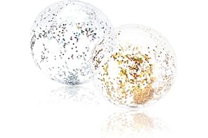 Quuylin Wasserball Aufblasbar, 2 Stück Blitz Aufblasbarer Ball, 40cm Strandball, Sommer Schwimmball Wasserspielzeug für Kinder Erwachsene Strand, Pool Party, Outdoor-Aktivitäten