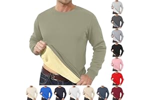 RLEHJN Sweatshirt Polaire Homme Sweat-Shirt Homme Sans Capuche Sweat Col Rond Manches Longues Slim Pull En Sherpa Grande Taille Pull Chaud Décontracté Confortable Couleur Unie De Travail Quotidienirt