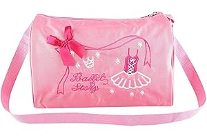 Niiyen Borsa Zaino per Danza Classica, Borsa da Bagno per Danza Classica per Bambina, Zaino Ricamato, Tracolla Regolabile e Cerniera Facile, per Danza Classica, Danza, Basket(Rosa)