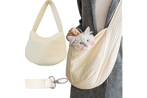 Sac Bandoulière pour Chien et Chat,Tianher Sac Transport Portable Mains Libres pour Animaux de Compagnie à Bandoulière Large et Respirant, Adapté aux Petits Chiens et Chats (Medium)