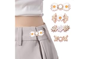 RSXING 4 Arten Verstellbaren Taillenschnallen Knopf Jeans Rock zu groß, Hosen Knopf Spanner Fastener, Perle Kleid Adjuster Taille Blume Schnalle Clip Kleidung DIY Nähen neue Knöpfe
